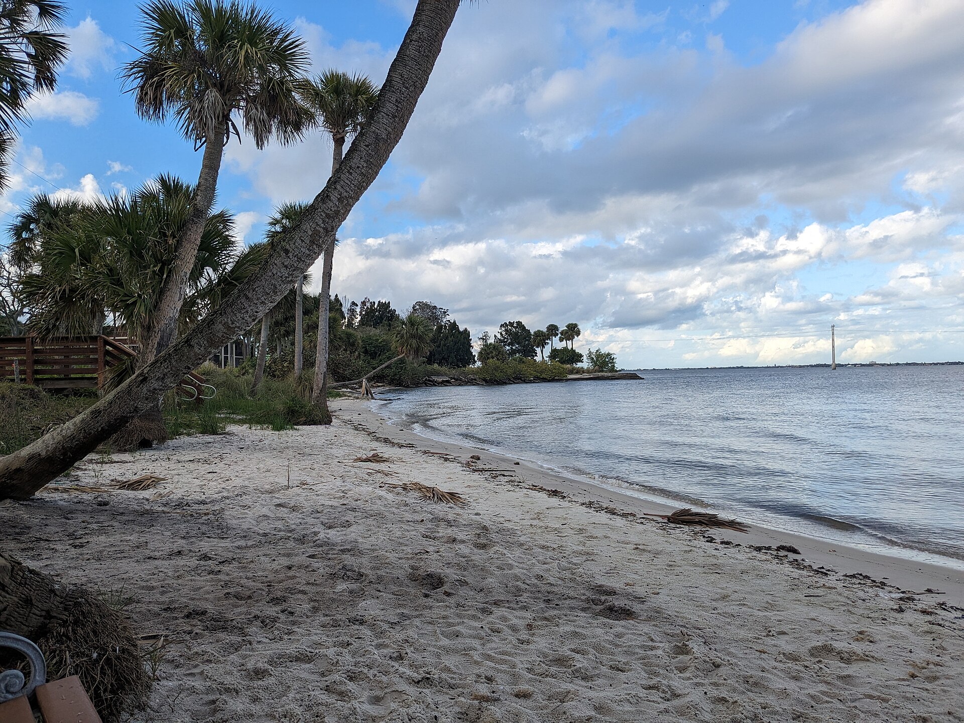Beach along the Indian River at Castaway Point Park, Palm Bay.